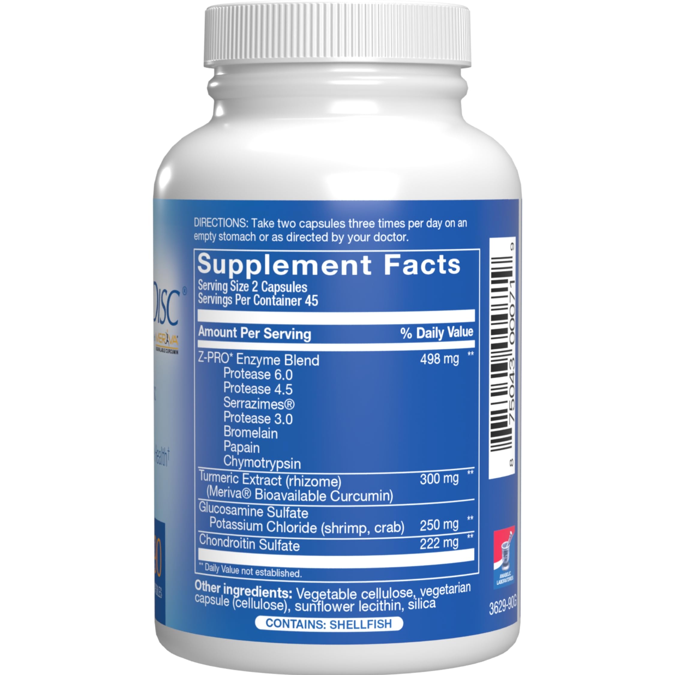 Nutra Disc capsules close-up showing glucosamine and chondroitin for joint care