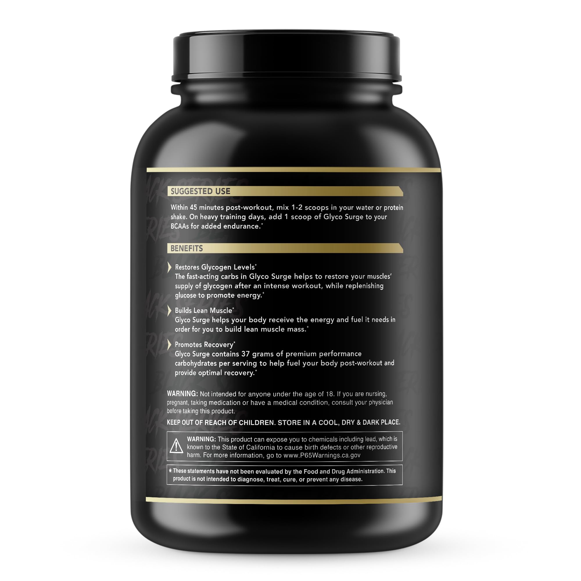 Glyco Surge pour illustrating rapid carbohydrate delivery after training