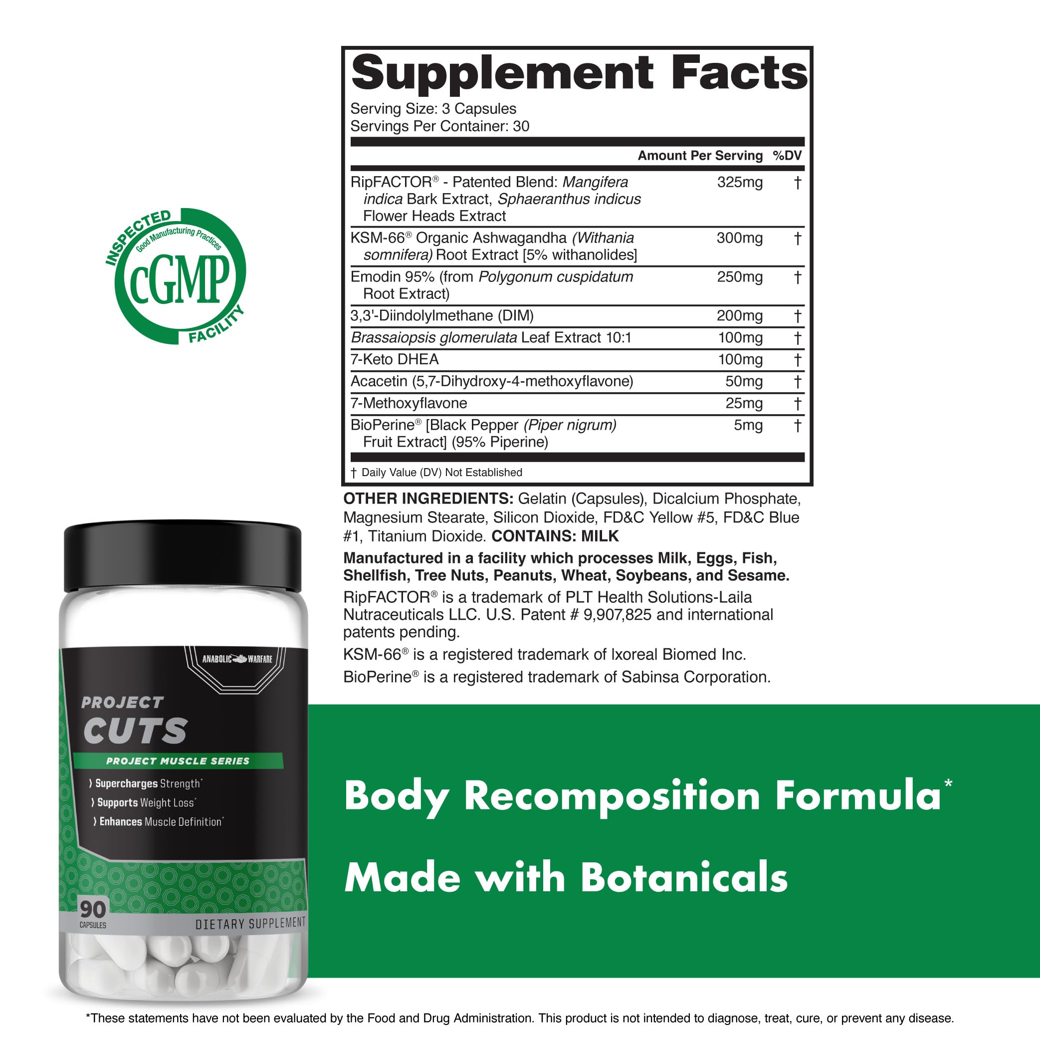 Anabolic Warfare KSM-66 Ashwagandha capsules show endurance and strength-supporting ingredients.