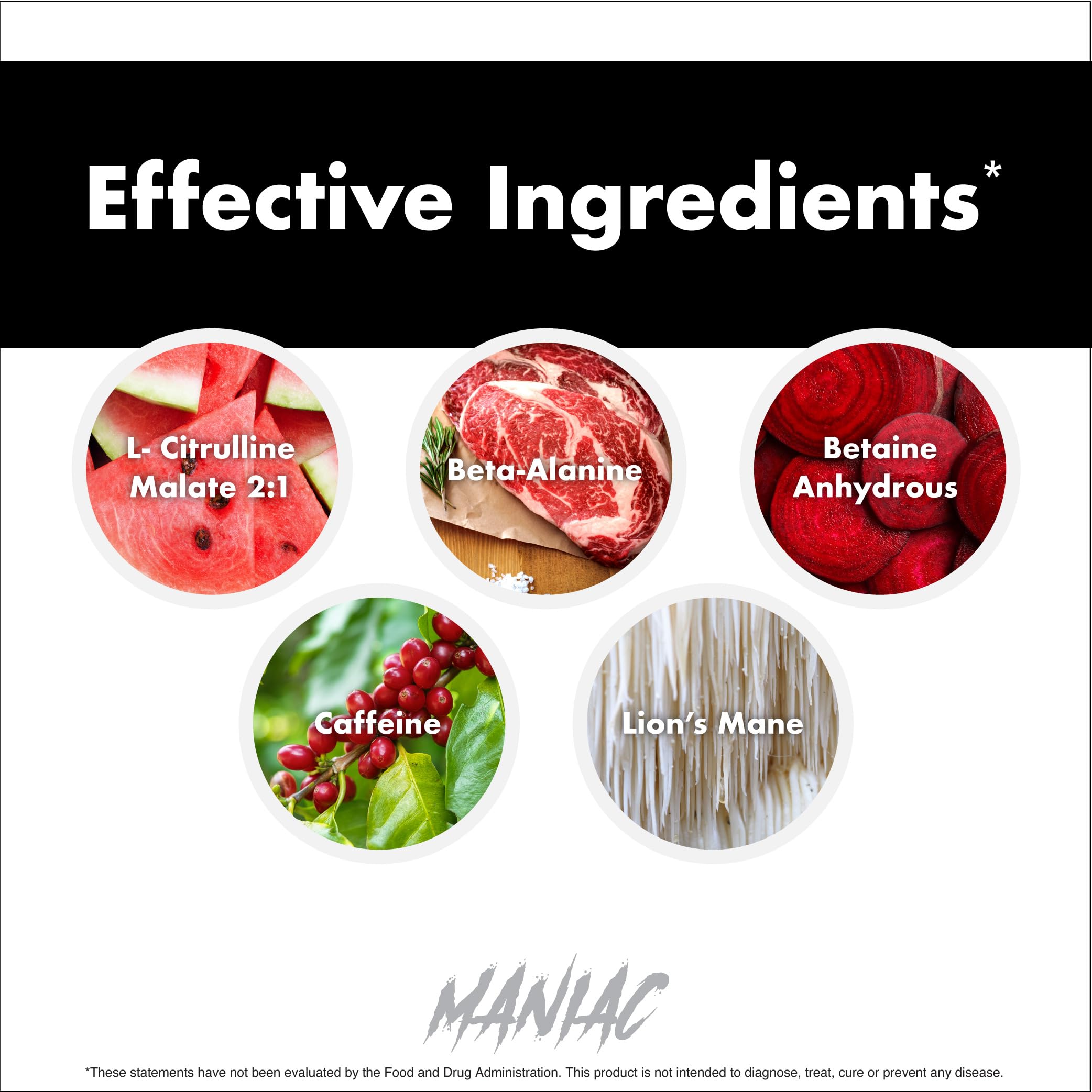 L-Citrulline Malate focus in Maniac Apple Ambush for nitric oxide pumps.