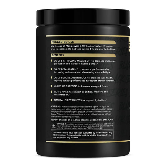 Anabolic Warfare Maniac scoop image shows easy dosing for pre-workout use.