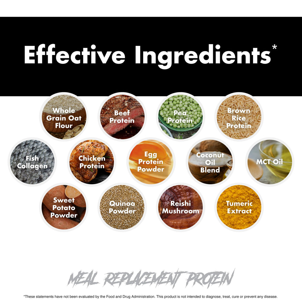 Anabolic Warfare Meal Replacement Protein chocolate coconut oil supports steady energy.