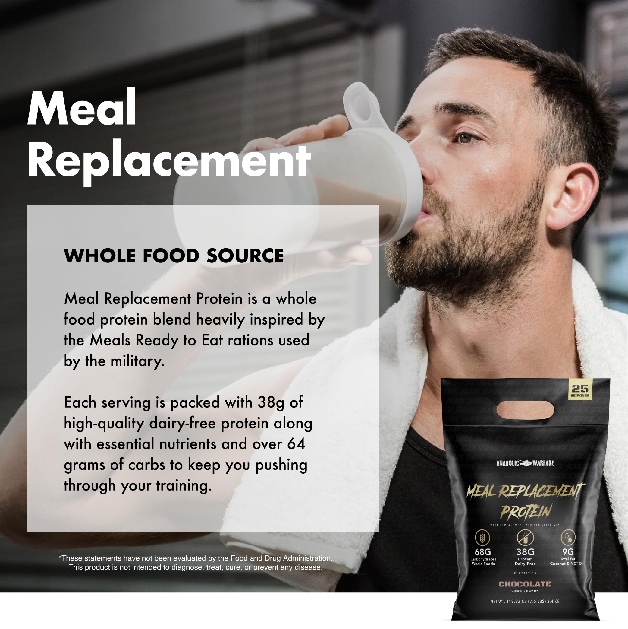 Anabolic Warfare Meal Replacement Protein chocolate MCT oil supports energy and recovery.