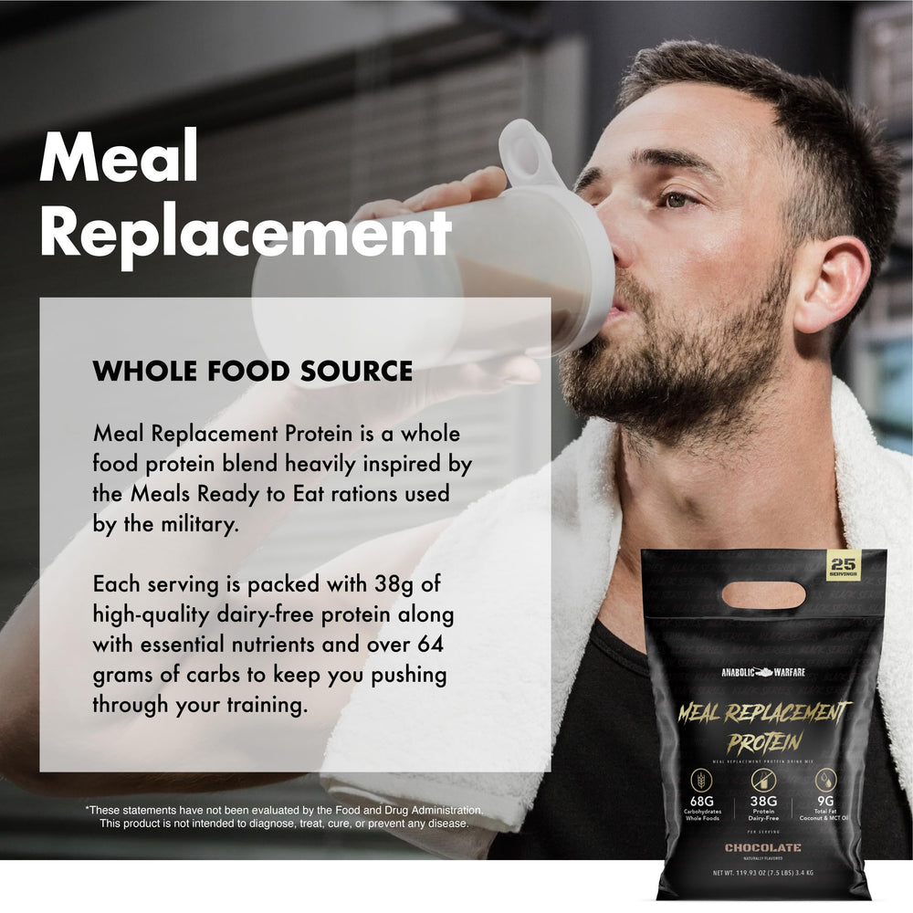Anabolic Warfare Meal Replacement Protein chocolate MCT oil supports energy and recovery.