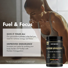 Anabolic Warfare Nuclear Armageddon ingredients close-up highlighting L-Citrulline, Beta-Alanine, caffeine.