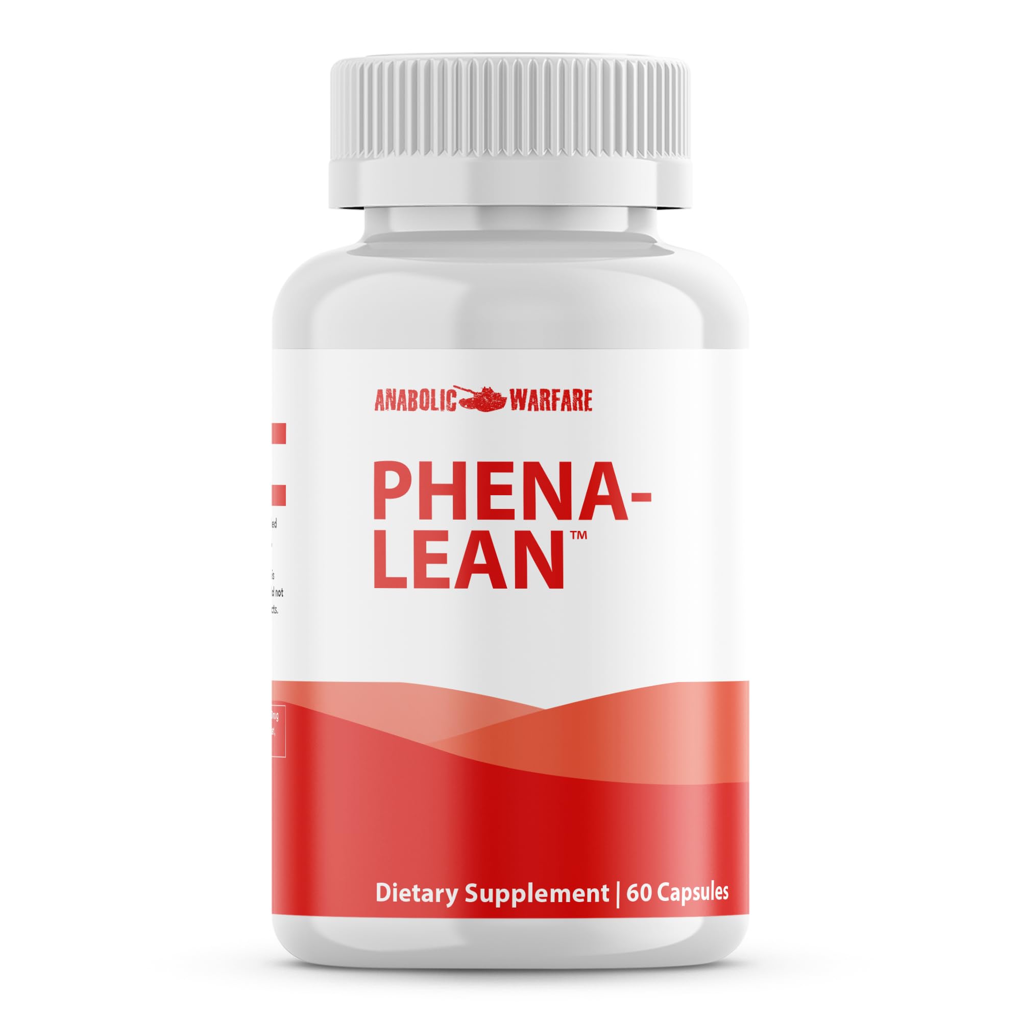 Anabolic Warfare Phena-Lean bottle on a table ready for workouts.