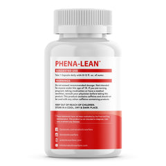 Phena-Lean capsules lined up for daily energy and focus support.