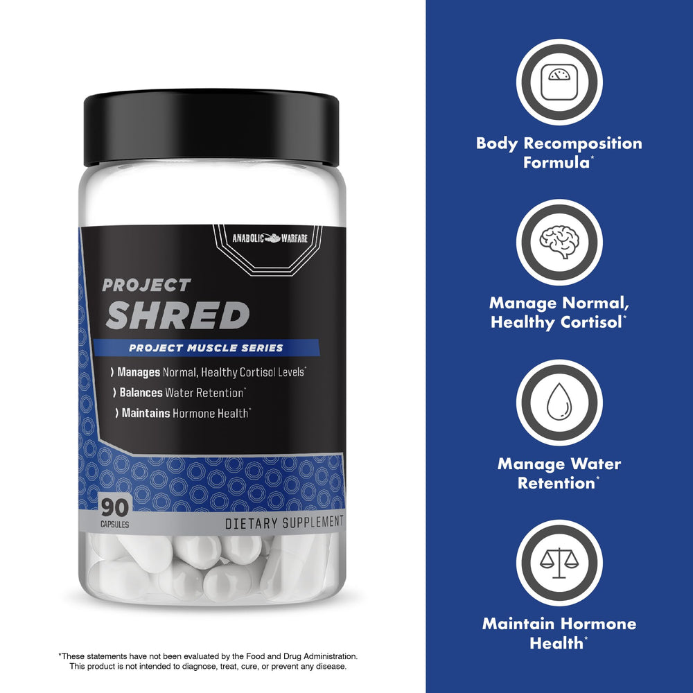 Anabolic Warfare Project Shred bottle in hand for on-the-go use.