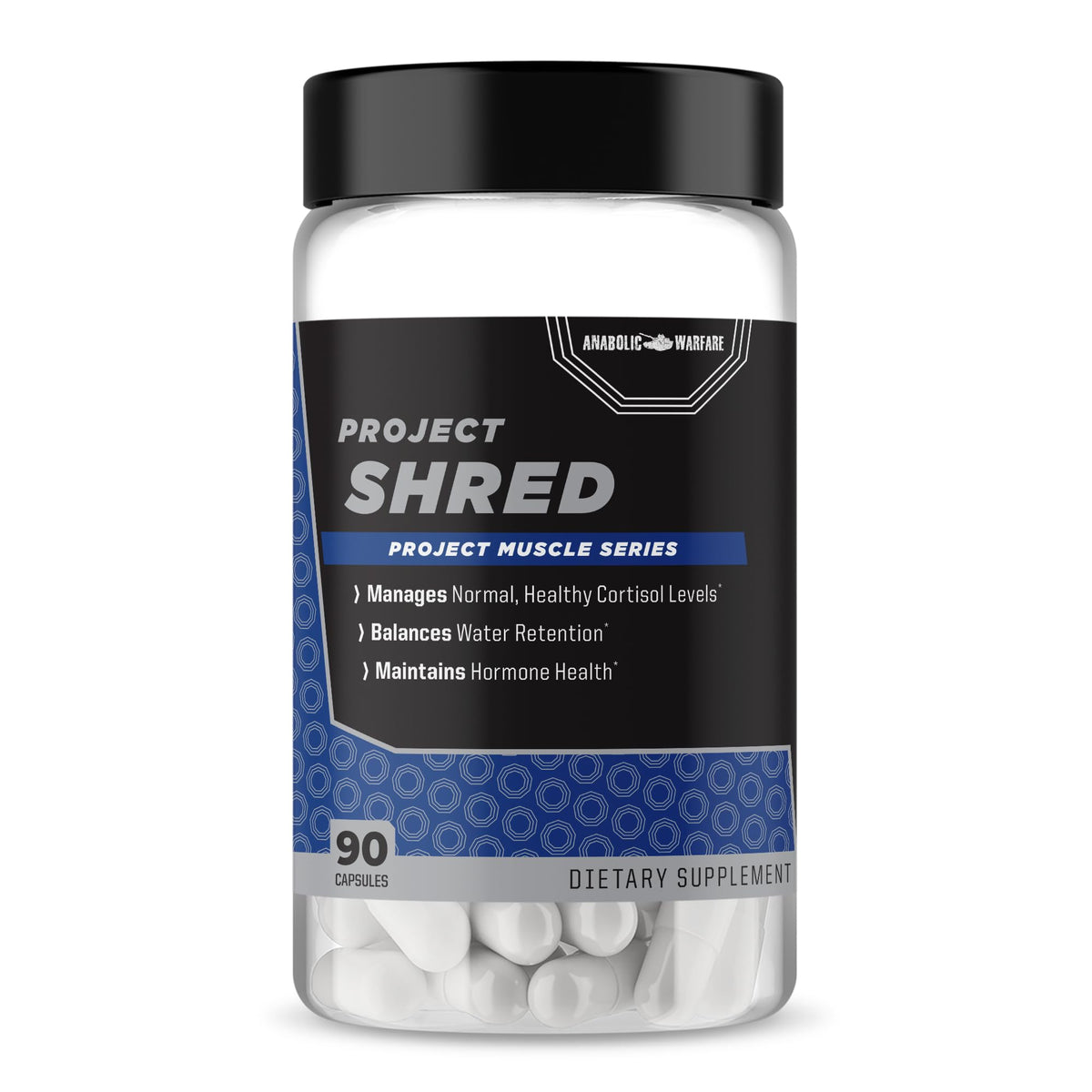 Anabolic Warfare Project Shred bottle pour for convenient daily dosing.