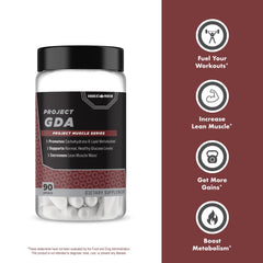 Anabolic Warfare Project GDA stack-friendly pack shows compatibility with other supplements.
