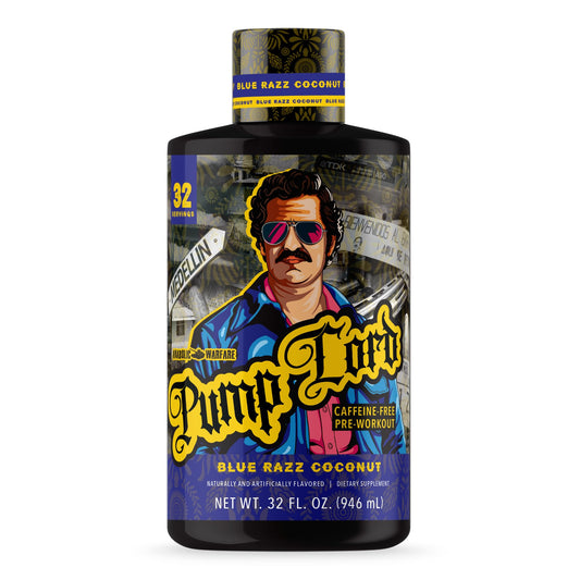 Anabolic Warfare Pump Lord bottle in Blue Razz Coconut for intense muscle pumps.