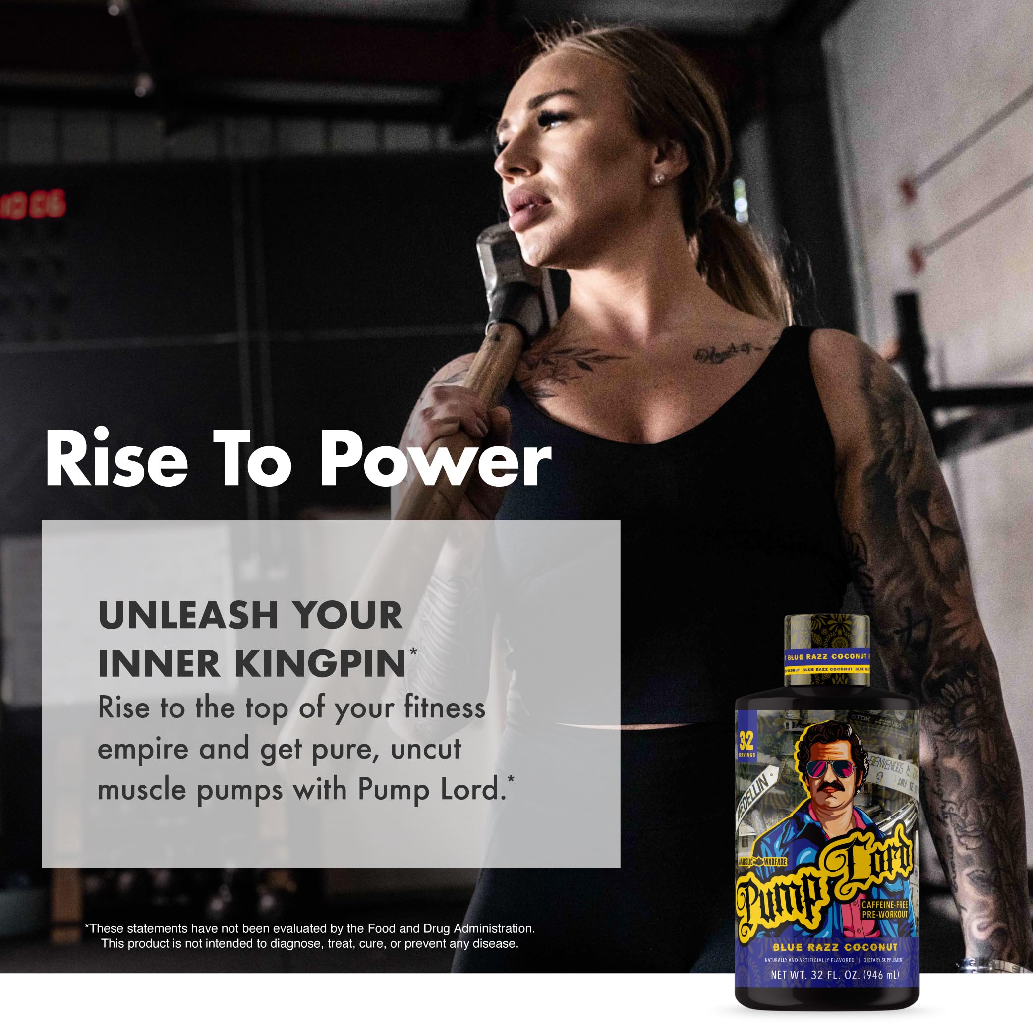 Blue Razz Coconut flavor banner on Pump Lord packaging.