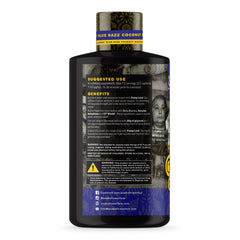Pump Lord label close-up highlighting caffeine-free formulation for smooth energy during workouts.