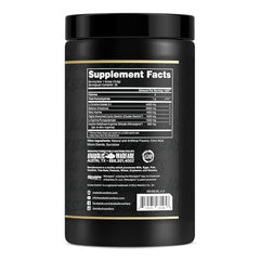 Close-up of Pump-N-Grow label emphasizing premium stimulant-free formula.
