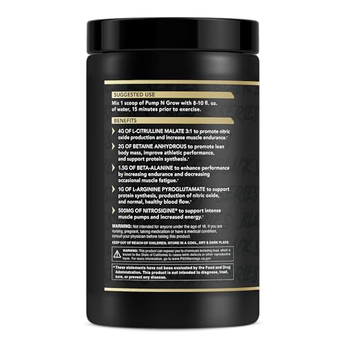 Pump-N-Grow scoop placement highlighting caffeine-free energy potential.