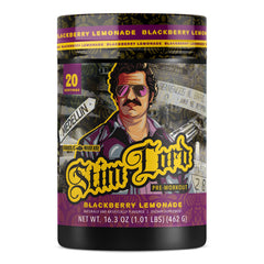 Anabolic Warfare Stim Lord bottle front promotes a high-energy pre-workout experience
