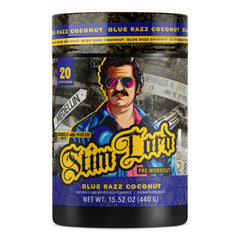Anabolic Warfare Stim Lord tub front view highlights energy-boosting pre-workout formula
