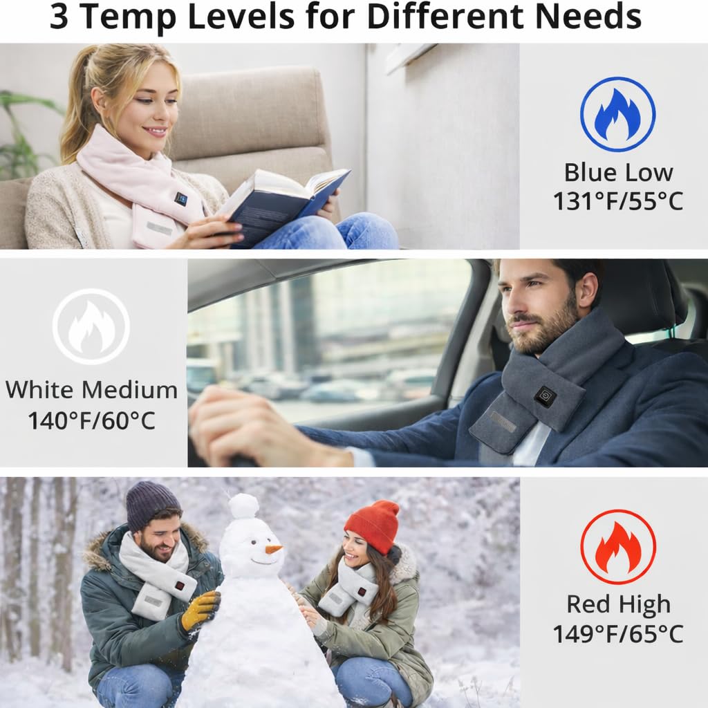 AnaAir wearing-in-action showing scarf wrap for hands-free warmth during commuting.
