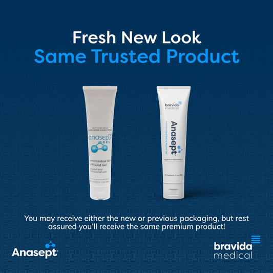 Close-up of ANASEPT application demonstrating gentle wound cleansing.