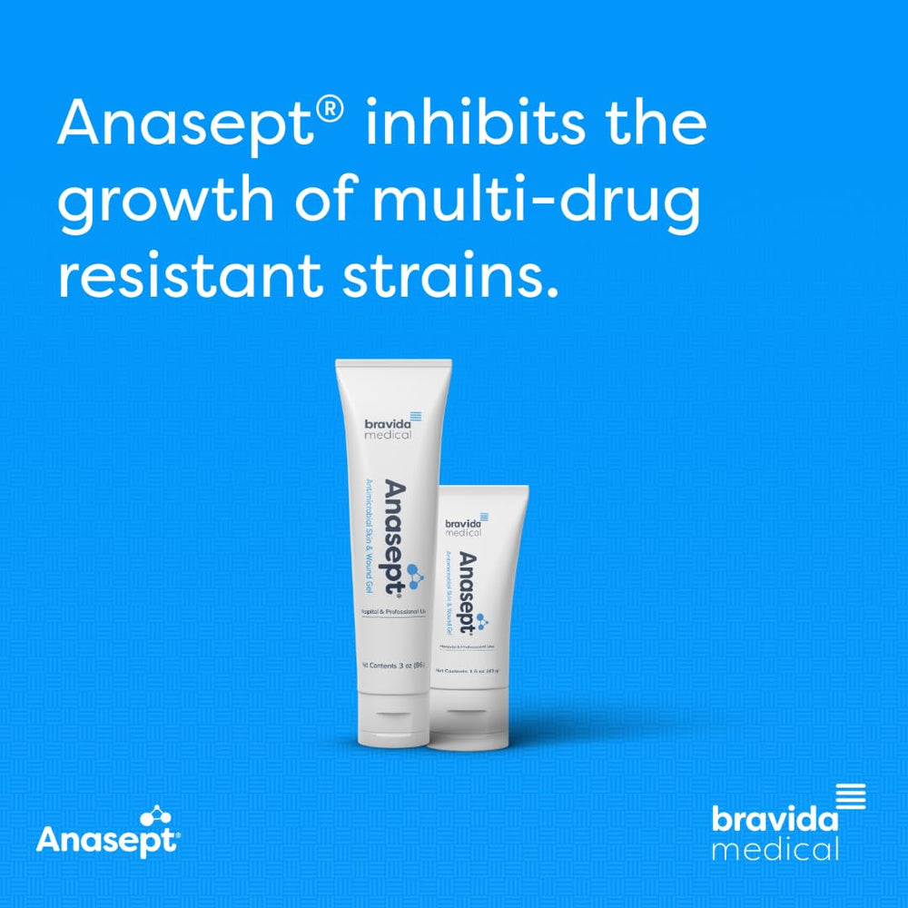 ANASEPT cap and tube ready for home wound care setup.