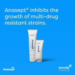 ANASEPT cap and tube ready for home wound care setup.