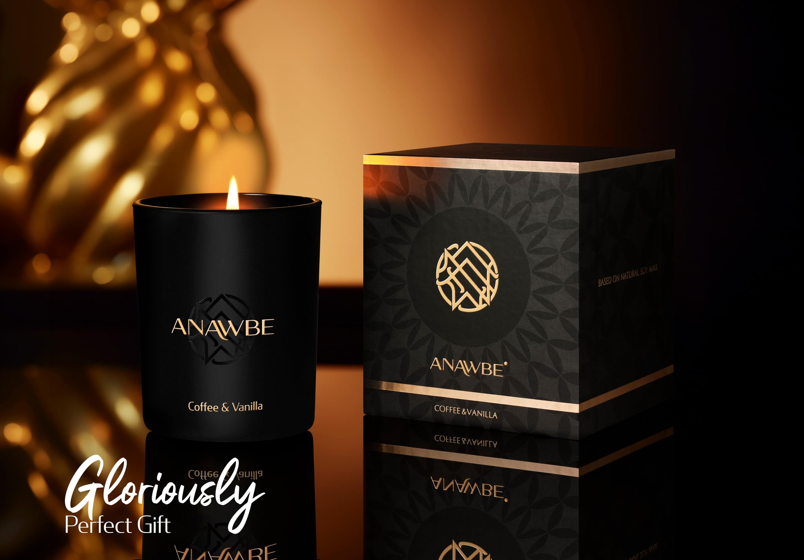 ANAWBE Coffee and Vanilla Candle gift box ready for gifting