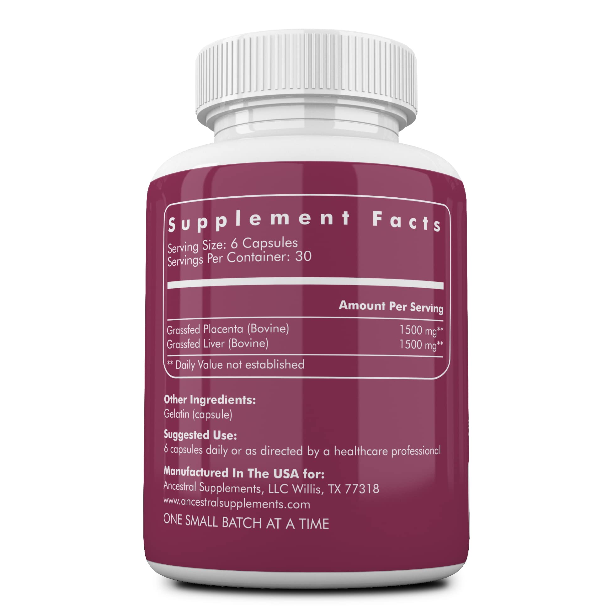 Ancestral Supplements beef liver capsules bottle highlighting nutrient-dense liver benefits.