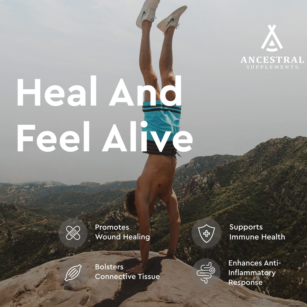 Ancestral Supplements beef tracheal liver capsules combo for whole-food nourishment.