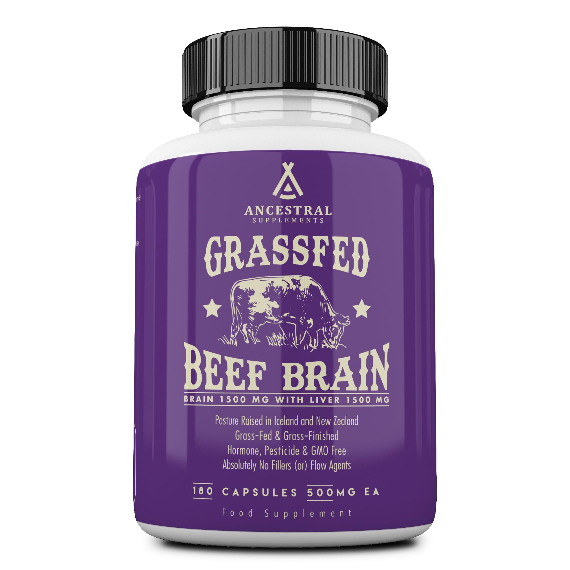 Ancestral Supplements brain bottle pour for daily brain support.