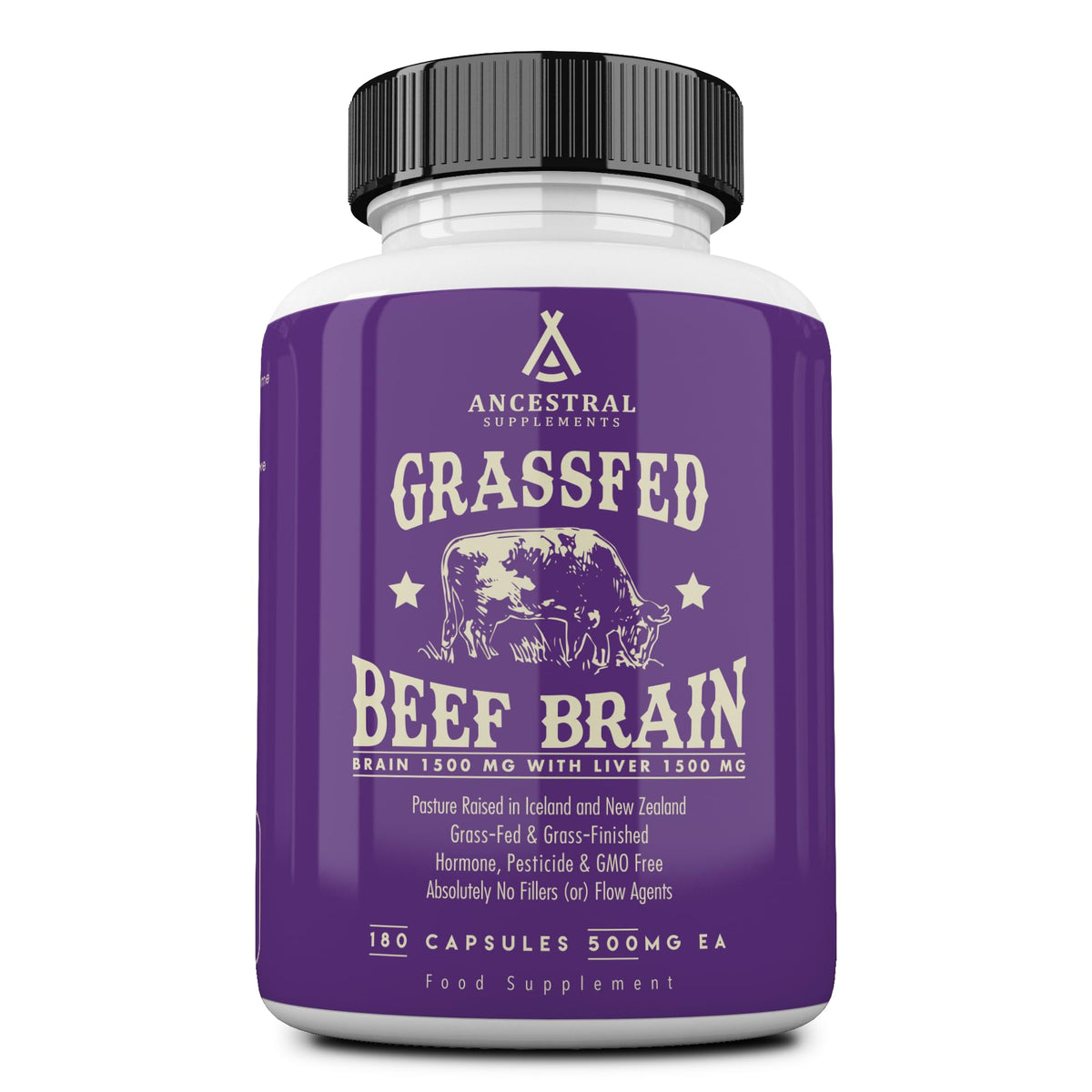 Ancestral Supplements brain bottle pour for daily brain support.