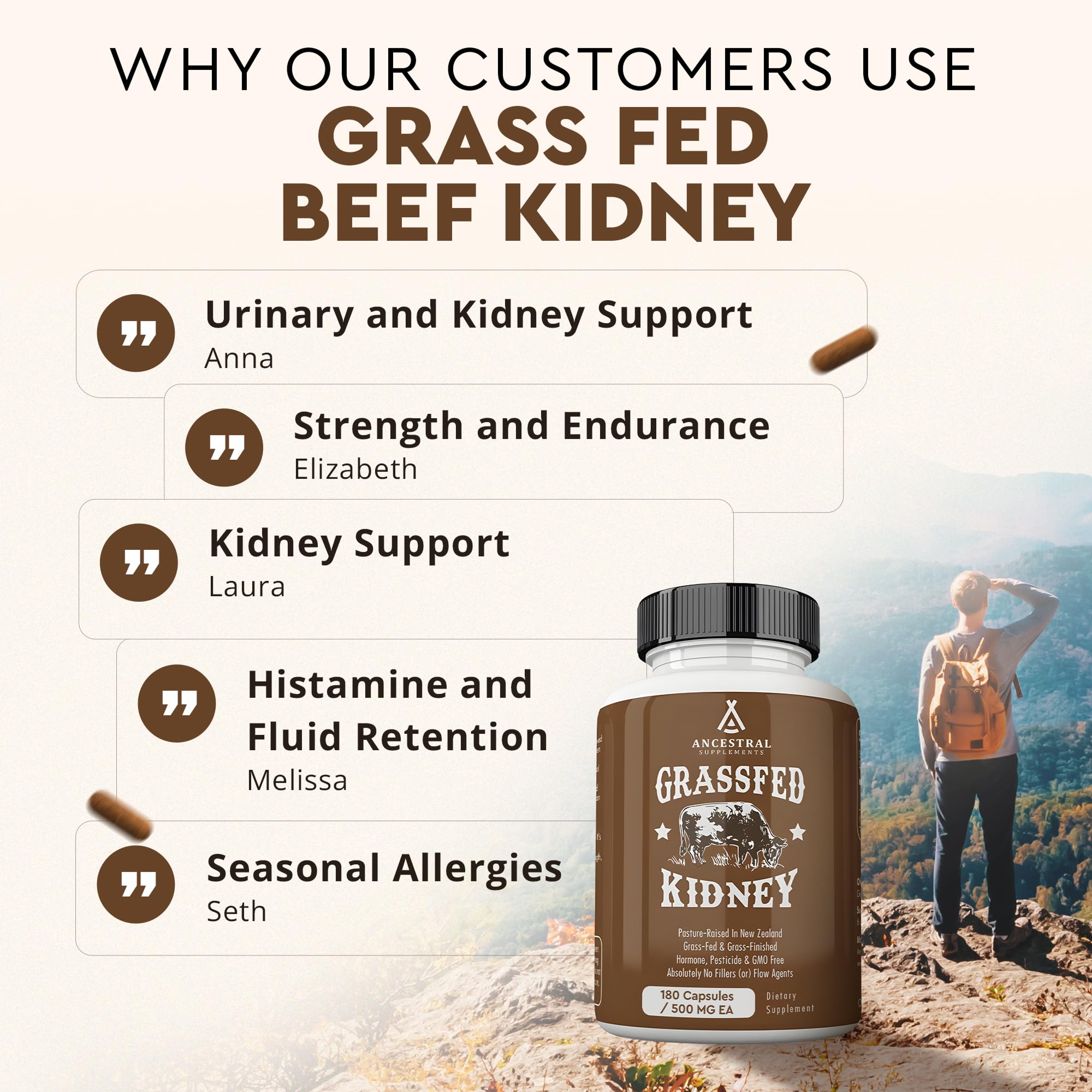 Ancestral Supplements daily-use routine suggesting easy capsule integration into meals