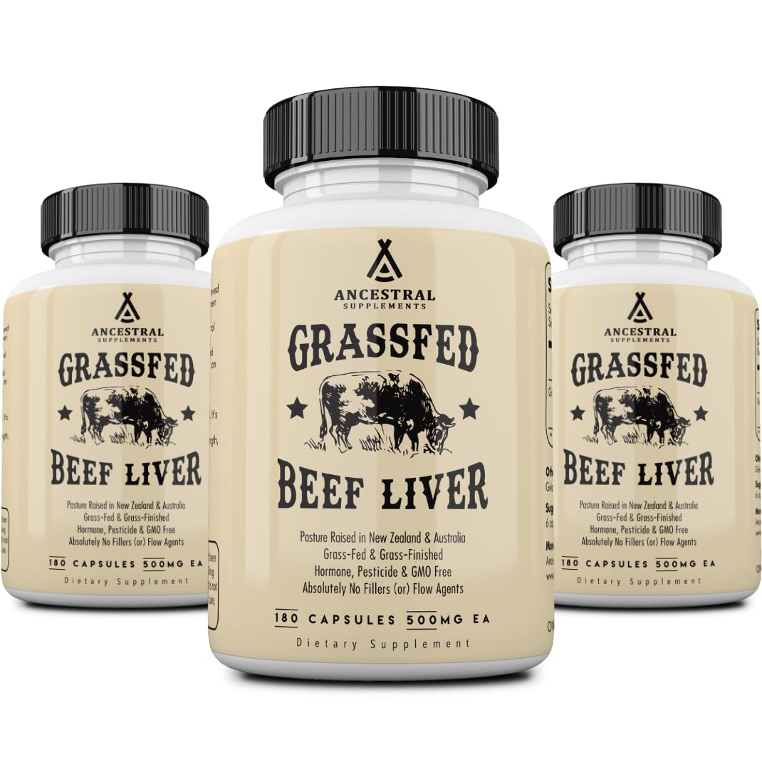 Ancestral Supplements grass-fed beef liver capsules bottle supports daily energy