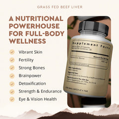 Close-up of Ancestral Supplements beef liver capsules showing nutrient-dense form