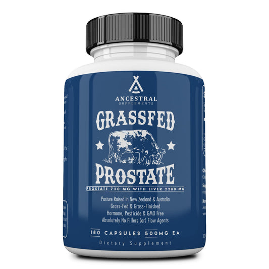 Ancestral Supplements Beef Prostate bottle with capsules for daily support