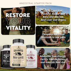 Ancestral Supplements grass-fed beef sourcing highlights pasture-raised quality.
