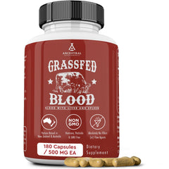 Ancestral Supplements Blood Is Blood bottle—grass-fed organ support for immune and heart health