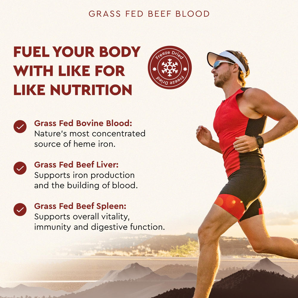 Ancestral Supplements Blood Is Blood packaging—small-batch USA-made production