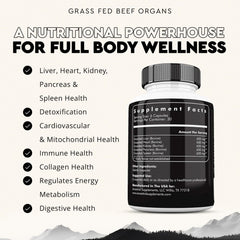 Ancestral Supplements Grass-Fed Heart bottle closeup highlighting CoQ10-rich heart support