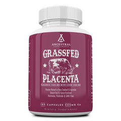 Ancestral Supplements placenta capsules bottle for postpartum nourishment and lactation support.