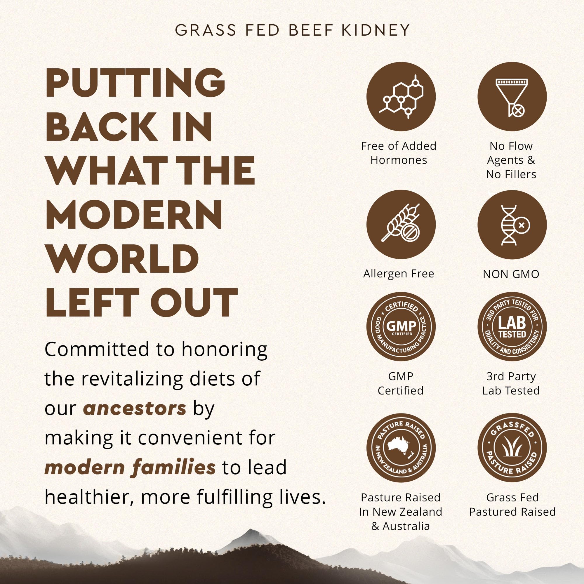 Ancestral Supplements purity verification emphasizing non-GMO and hormone-free ingredients