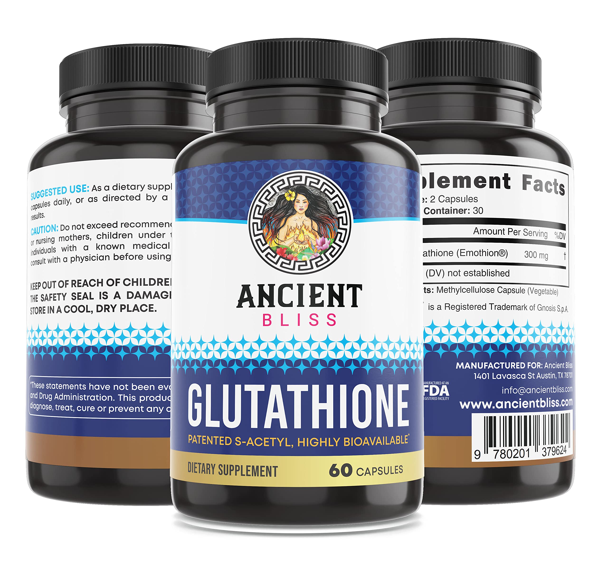 Ancient Bliss bottle contains 60 capsules for consistent daily intake.