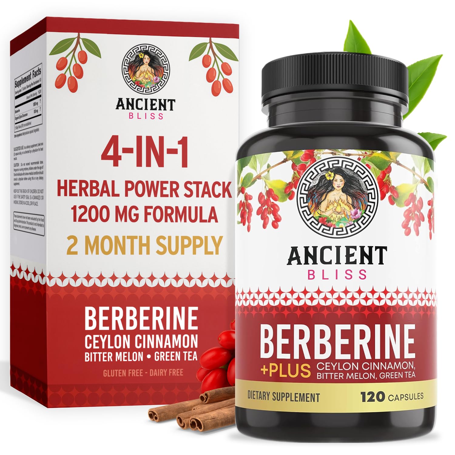 Ancient Bliss Berberine HCL bottle for daily wellness