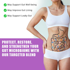 Ancient Bliss hydrangea root visual focusing on antioxidant support for gut health.