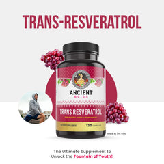 Ancient Bliss Resveratrol capsules for quick daily intake.