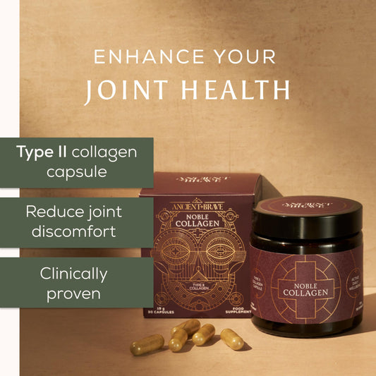 Ancient + Brave Noble Capsules close-up of vegan capsules for joints.