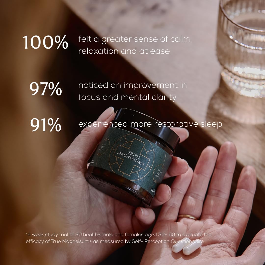Ancient + Brave triple magnesium capsules closeup highlighting high bioavailability and gentle use.