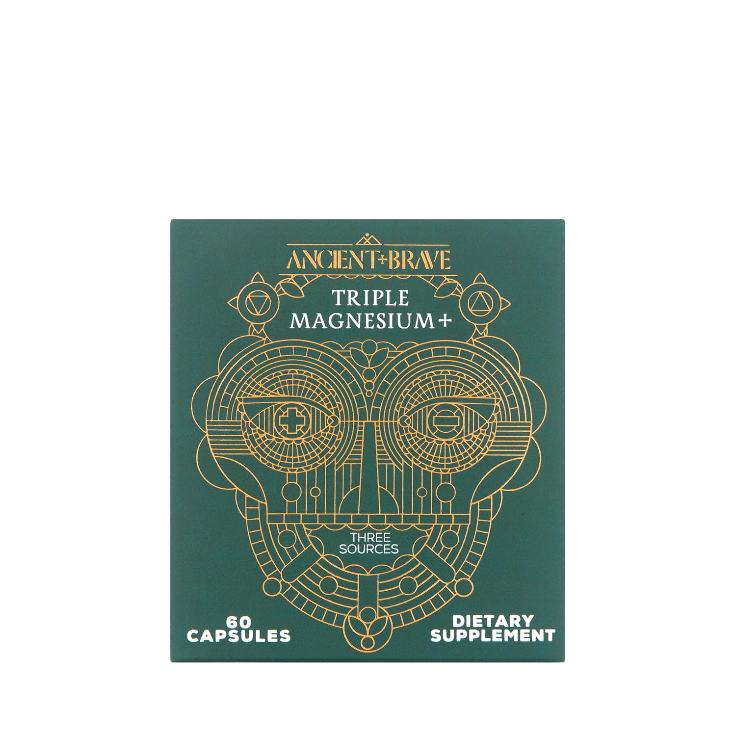 Ancient + Brave nightly routine with magnesium capsules promoting relaxation.