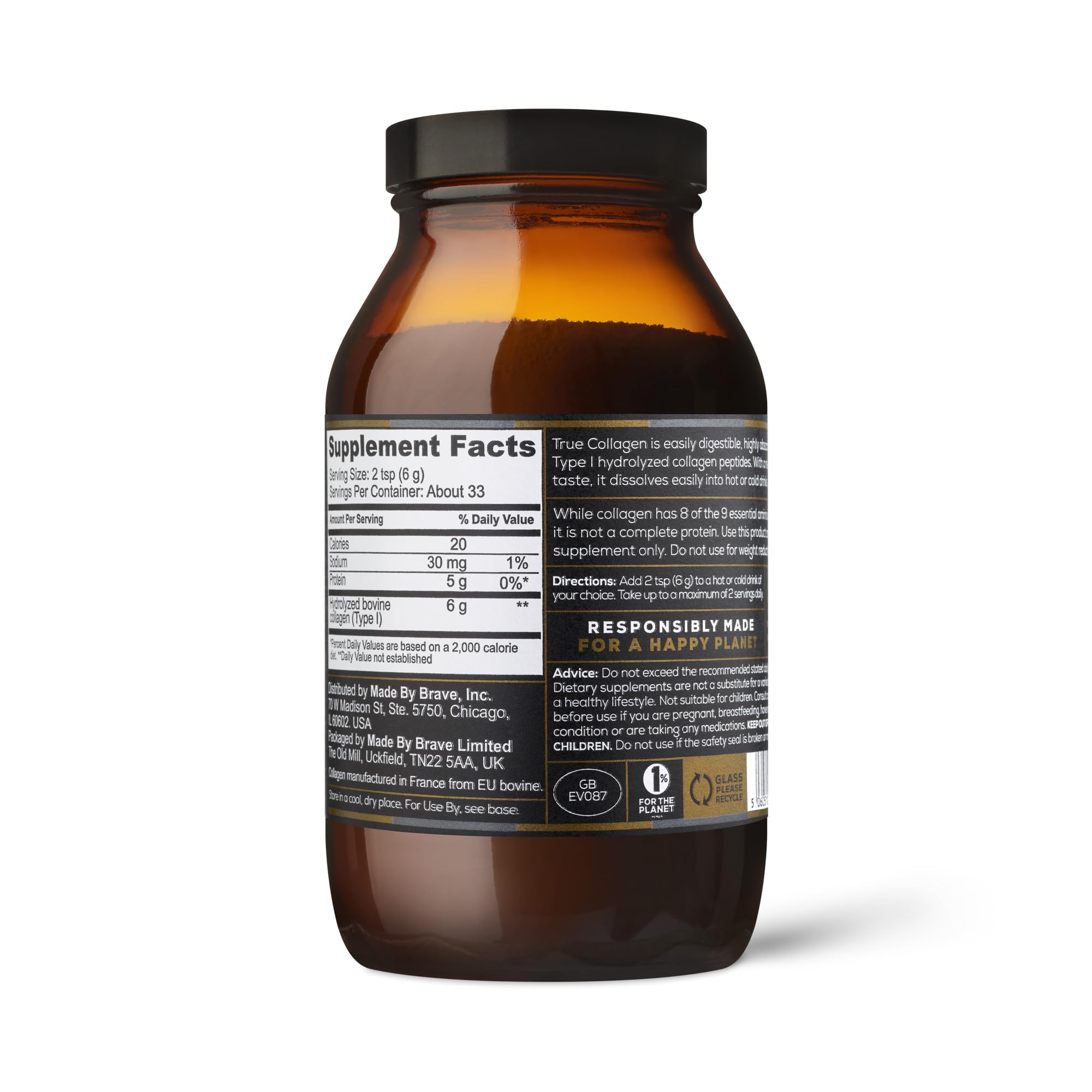 Ancient Brave True Collagen bottle on kitchen counter
