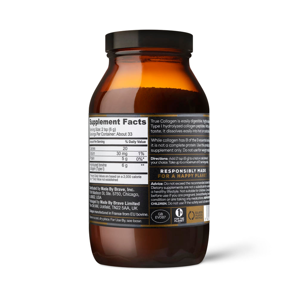 Ancient Brave True Collagen bottle on kitchen counter