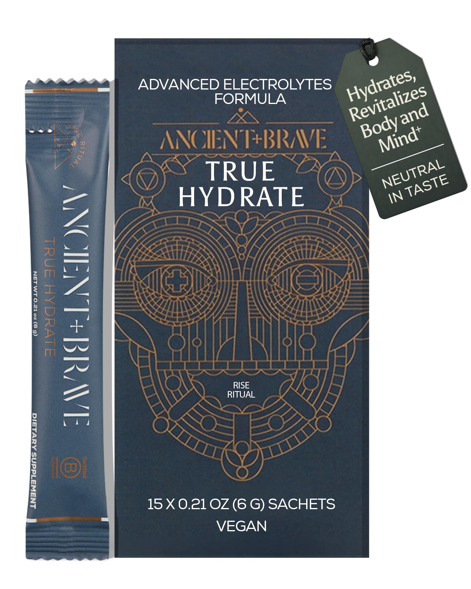 Ancient Brave True Hydration Powder pouch ready for daily hydration and energy support.